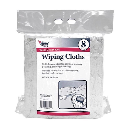 Paint Usa Paint USA Cotton Knit Wiping Rags 8 lb 1 pk 6414BL1005DUSA